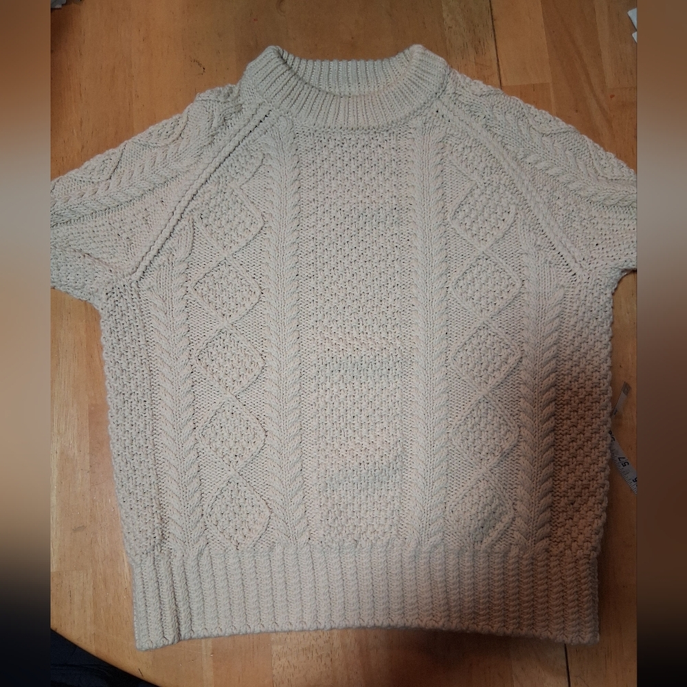 L.L. Bean Women's Cream Cable Knit Sweater - Picture 5 of 7